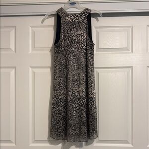 Black and gold shimmering leopard halter dress